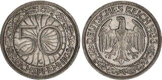 Afbeelding 1 van een verkocht 50 Reichspfennig