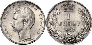 Afbeelding 1 van een verkocht 1 Dinar - Alexander I