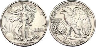 Photo 1 d'une vente de ½ dollar "Liberty Walking"