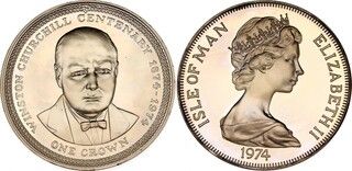 Afbeelding 1 van een verkocht 1 Crown - Elizabeth II (Winston Churchill)