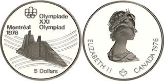 Photo 1 d'une vente de 5 dollars - Élisabeth II (Olympiades de Montréal (Village olympique)