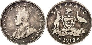 Photo 1 d'une vente de 6 Pence - George V
