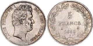 Foto 1 de uma 5 Francs - Louis-Philippe (with I - relief edge) venda
