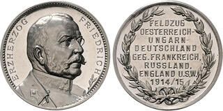 Foto 1 de uma Medal - War of Austria/Hungary and Germany against France, Russia, England and others - Archduke Friedrich venda