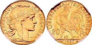 Afbeelding 1 van een verkocht 20 Francs