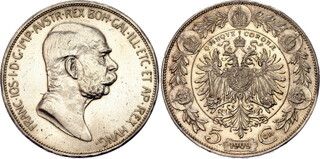 Photo 1 d'une vente de 5 couronnes - François Joseph Ier