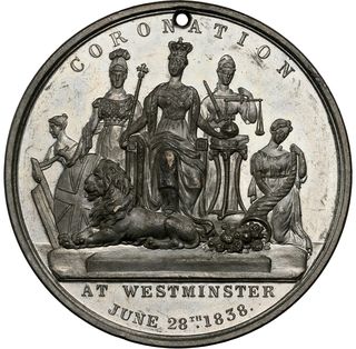 Foto 1 de uma Medal - Victoria (Coronation; white metal, 46mm) venda