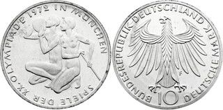 Afbeelding 1 van een verkocht 10 Deutsche Mark (Olympic Games in Munich)