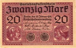 Photo 1 d'une vente de 20 mark (Darlehnskassenschein)