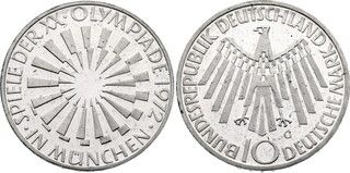 Imagen 1 de una venta de 10 Deutsche Mark (Olympic Games in Munich, legend "IN MÜNCHEN")