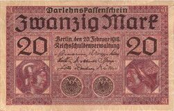 Photo 1 d'une vente de 20 mark (Darlehnskassenschein)
